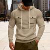 Autumn and Winter Heavyweight Men's Loose Outdoor Sports Velvet Hooded Multi-pocket Casual Workwear Sweatshirt for Men