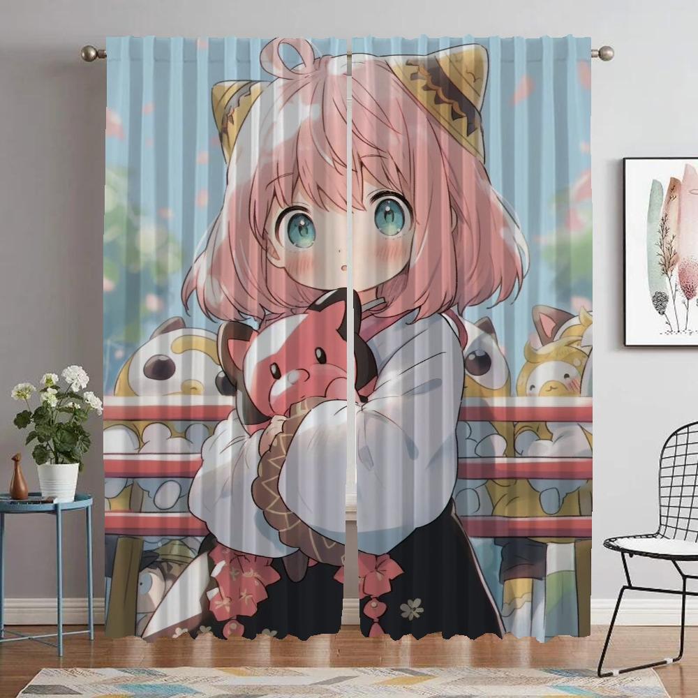 

Halloween Decoration Spy X Family Blackout Curtain for Room 2 Panel Elegant Room Curtains Tulle for Bedroom Shades Partition W50xH70cmx2pcs-CL