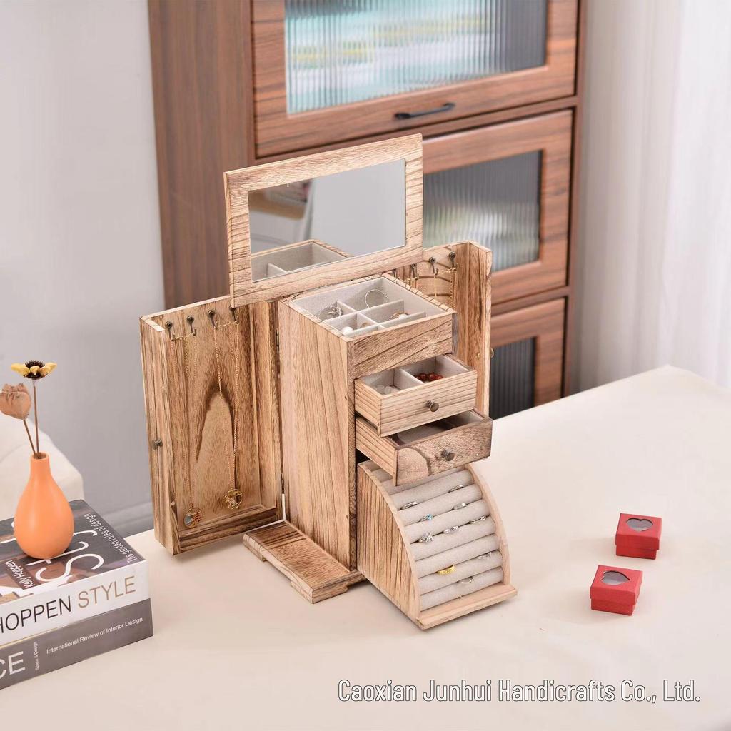 Wooden Multi-Layer Jewelry Box Display & Storage Organizer