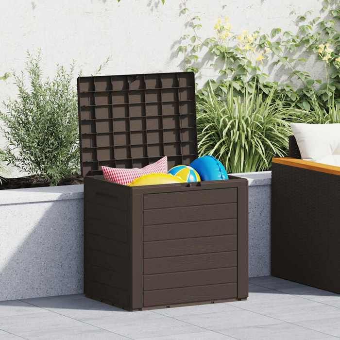 VidaXL Garden Storage Box Brown 58.5x46x55 Cm Polypropylene 152194
