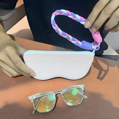Husă din silicon pentru ochelari, portabilă, de protecție, rezistentă la zgârieturi, săculeț pentru ochelari, husă de protecție suspendabilă cu șnur