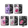 Flower Crossbody Card Holder Case with Lanyard for iPhone 13, 14, 16, 17 Pro
