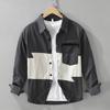 Spring and Fall New Fashion Mens Long Sleeve Shirts Japanese Style Cargo Shirts Man Pure Cotton Casual Slim Shirt Youth Streetwear Stitching Tops
