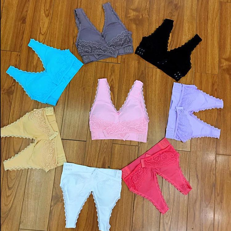 

Wireless Lace Push-Up Sports Bra - Shockproof Criss-Cross Yoga Bra for Women M