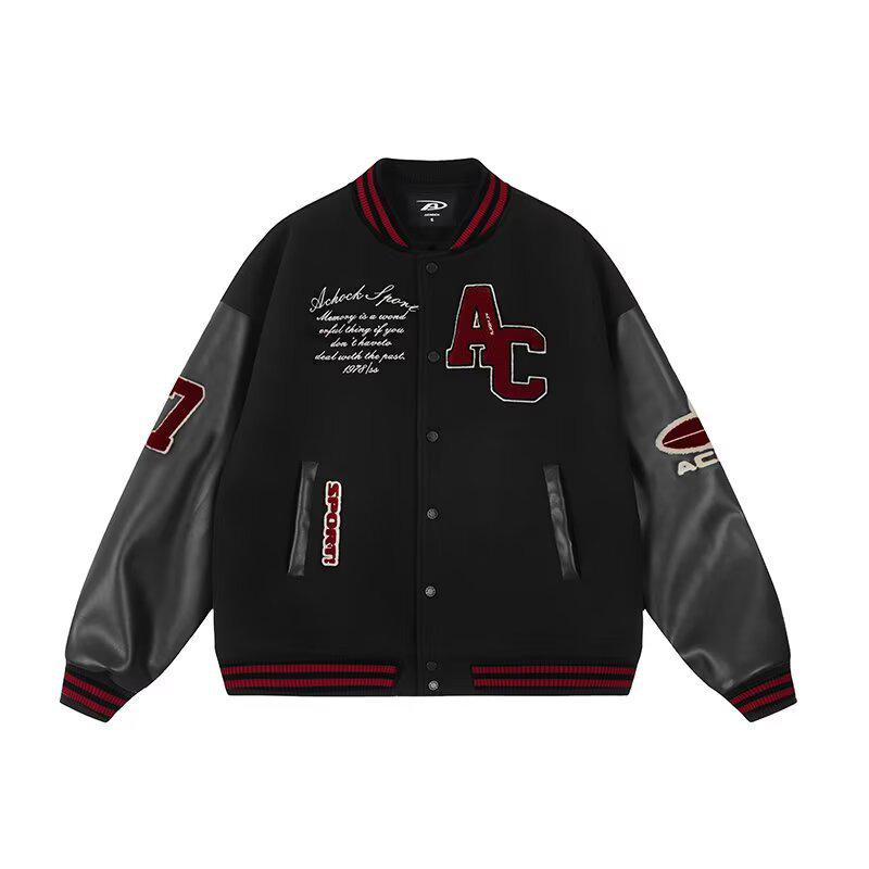 Men s Trendy American High Street Casual Loose Baseball Jacket - Autumn 2025 M