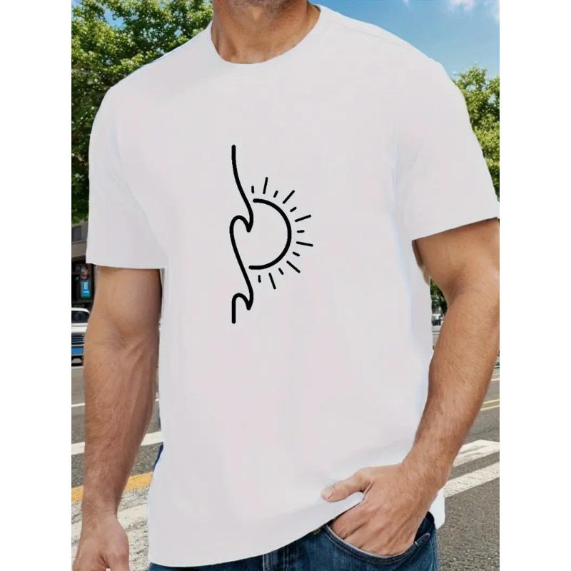 Модная мужская футболка с принтом Летняя повседневная универсальная футболка S белый