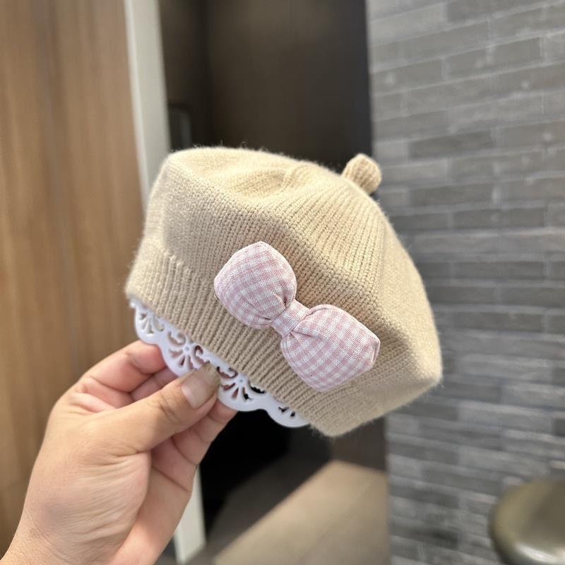 Korean Style Knit Wool Beret for Baby Girls - Autumn/Winter Fashionable Toddler Hat