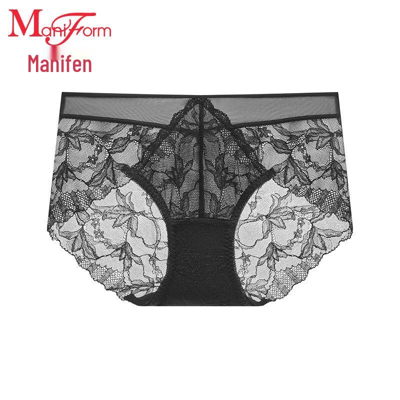 Maniform Sexy Lace Mid-Low Waist Briefs