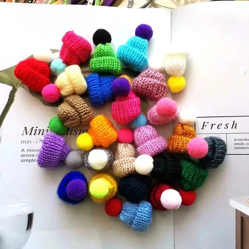 10Pcs 3.5CM Mixed Woolen Yarn Mini Headwear Cap Headwear Garment High Quality Premium Grade Figure Craft Materials