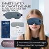 Portable Smart Electric Heated Mugwort Eye Mask 3-Level Temp Control Herbal Compress Sleep Aid Relieve Dark Circles Fatigue Promote Sleep USB Charging