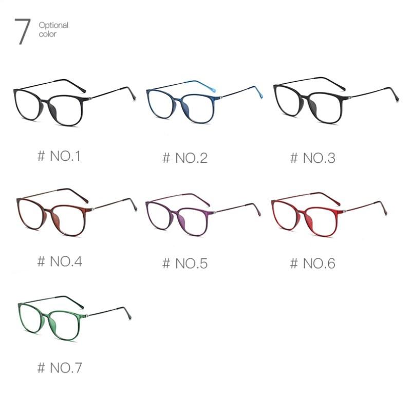 Myopie-Brille für Damen Herren Mode Dünner Rahmen Retro Blaulichtfilternde Brille -1,0 bis -6,0