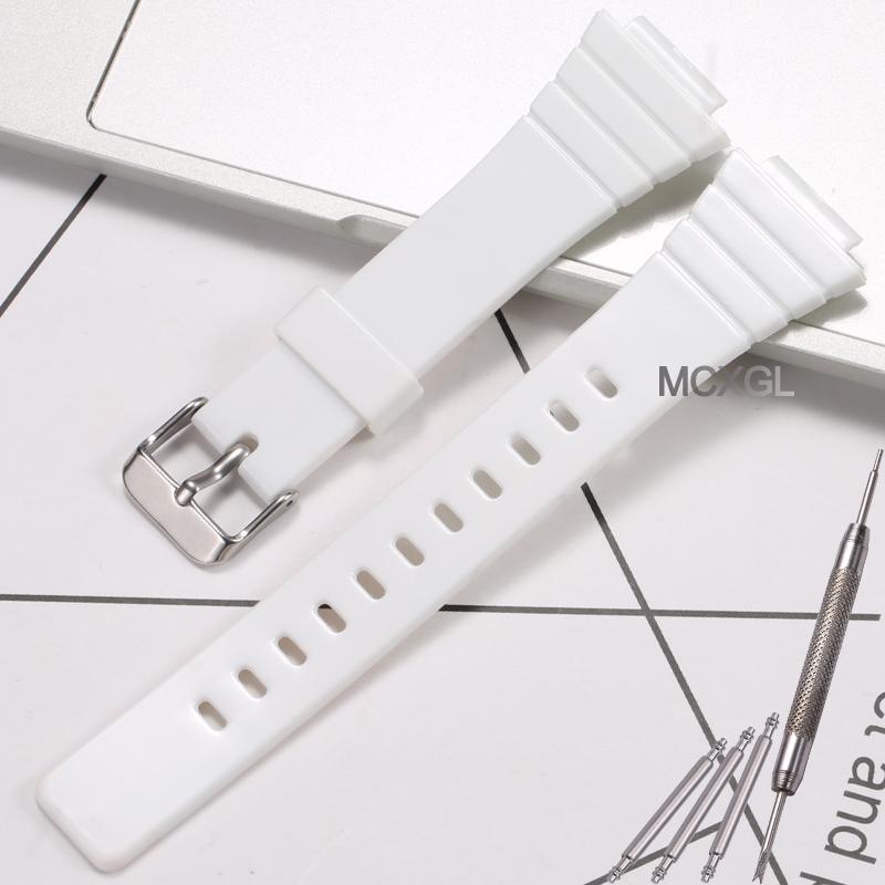 Pryskyřičný řemínek na hodinky pro Casio W-215H W215H W-217H F105W F108WH Náhradní řemínek 18mm Vodotěsné sportovní hodinky Příslušenství