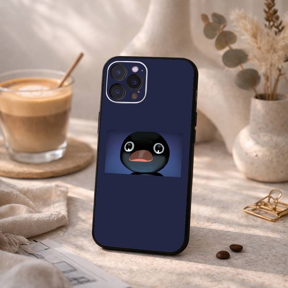 Funny Cartoon P-Pingu Phone Case For iPhone17 16 15 14 13 12 11 Pro Max Plus,5G Soft Black Case