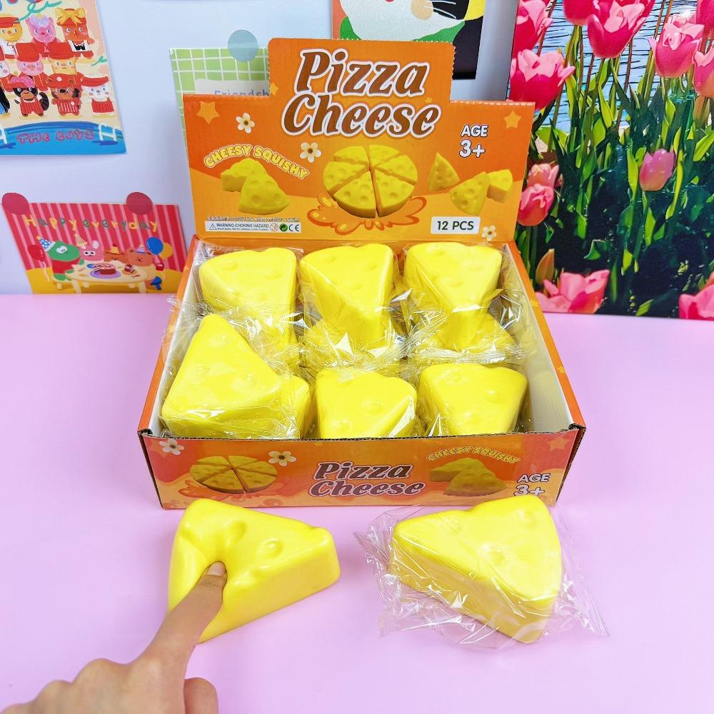 Triangular Cheese Squishy Realistic Food Squeeze Toy Slow Rebound Stress Relief Accessory