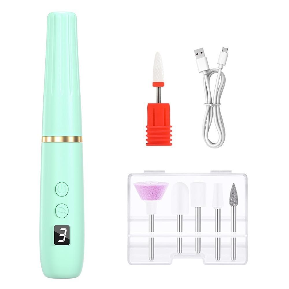 Low Noise Electric Nail Drill Machine Multiple Gears Manicure Machine  Pedicure Treatment зелёный
