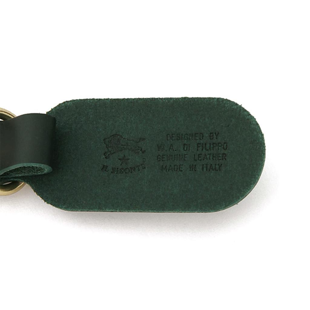 IL BISONTE Genuine Leather Key Ring, Keychain, Cowhide Leather, Unisex, Discolored Brown