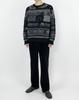 A MADE Pattern Mix Oversized Knit Sweater (Black Gray)