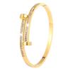 Titanium Steel Bracelet, European and American Fashion Four-leaf Clover Open Bracelet, Women's Diamond-encrusted Hot-selling K Gold Non-fading 