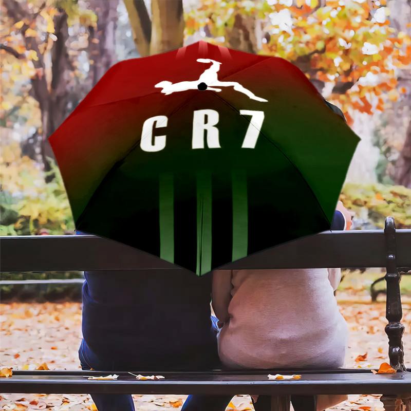 Ombrello pieghevole Legacy di CR7 Portatile Adatto a tutte le stagioni Tre pieghe stampa leggero