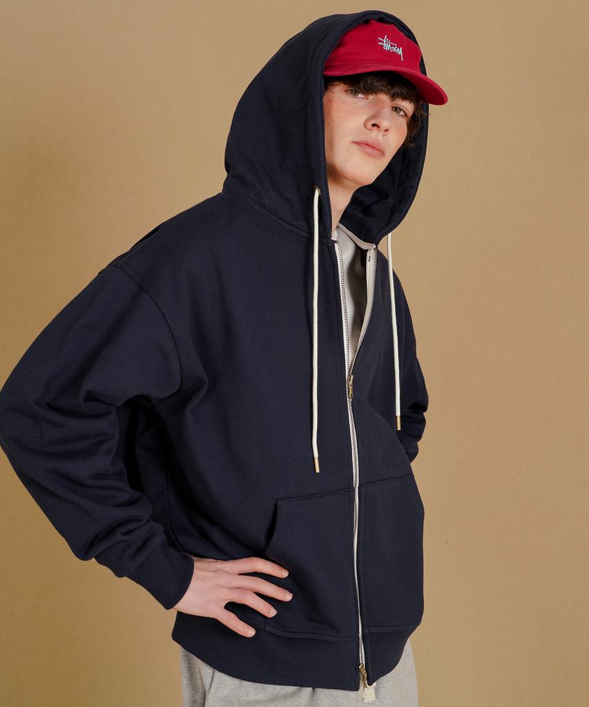 Wv Project Easy Heavy Cotton Zip-Up Navy Mjhd7781