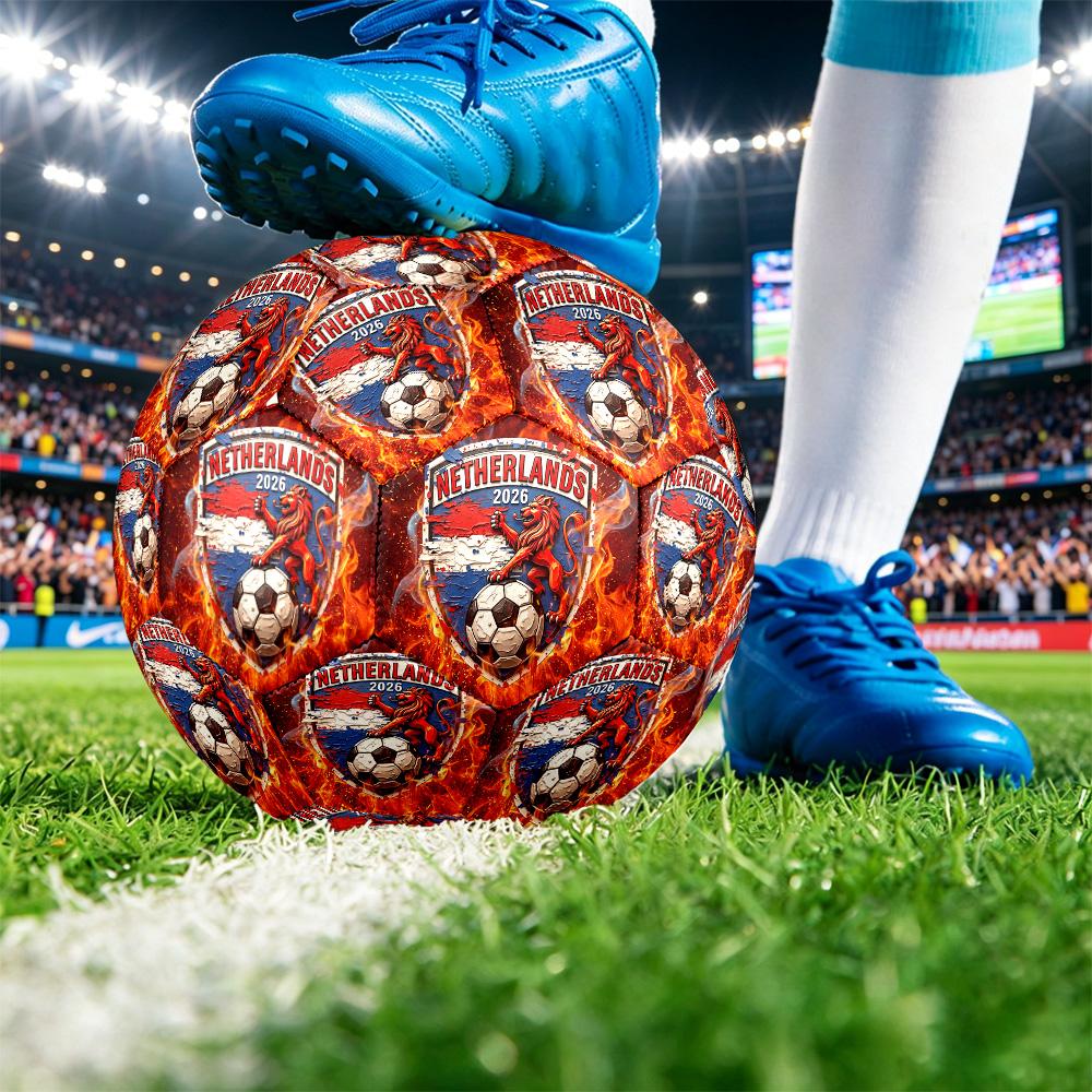 Netherlands Football Printed Size 5 Soccer Ball Wear Resistant Standard Adult Training Football Fan Gift for Indoor Outdoor Match Sports