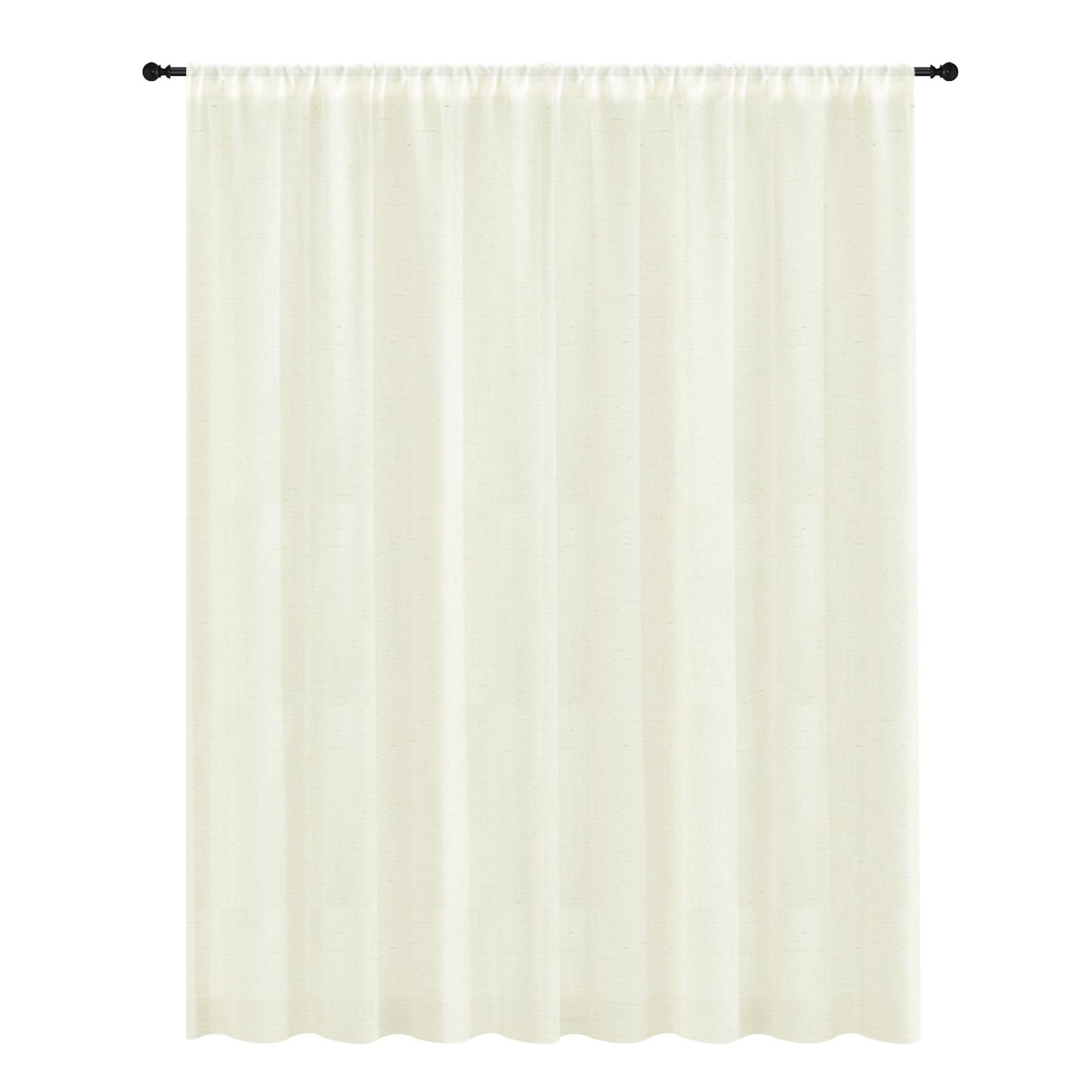 

Linen Curtains 45 Inch to 107 Inch Length Light Filtering Window Curtain for Living Room Bedroom Home Drapes with Rod Pocket 132x114CM 1 Panel