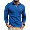 Long Sleeve Color Block Casual Polo Shirt For Daily Wear