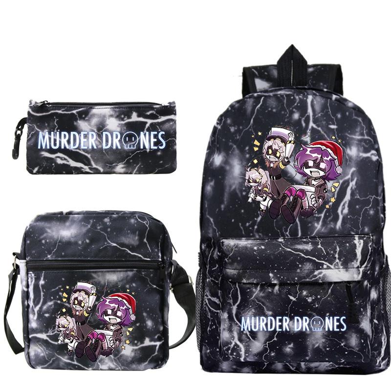 Murder Anime Peripheral Printed Children's School Bag Set Cross-border Leisure Student Backpack Three-piece Set