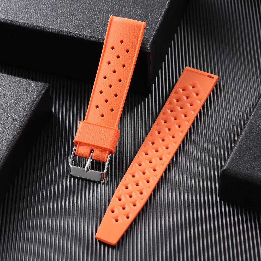 20mm 22mm Tropisches Silikonarmband für Seiko Diving Wasserdicht Atmungsaktiv Uhrenarmband für Samsung Gear für Huawei Watch GT Active