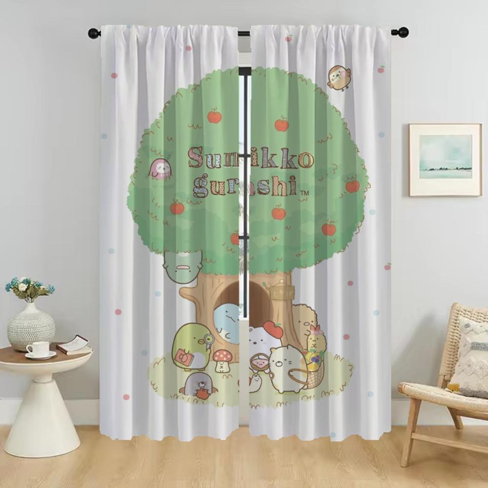Blackout Curtain for Room 2 Panel Sumikko Gurashi Curtains for Bedroom Partition Shades Home Interior Curtains Living Kitchen