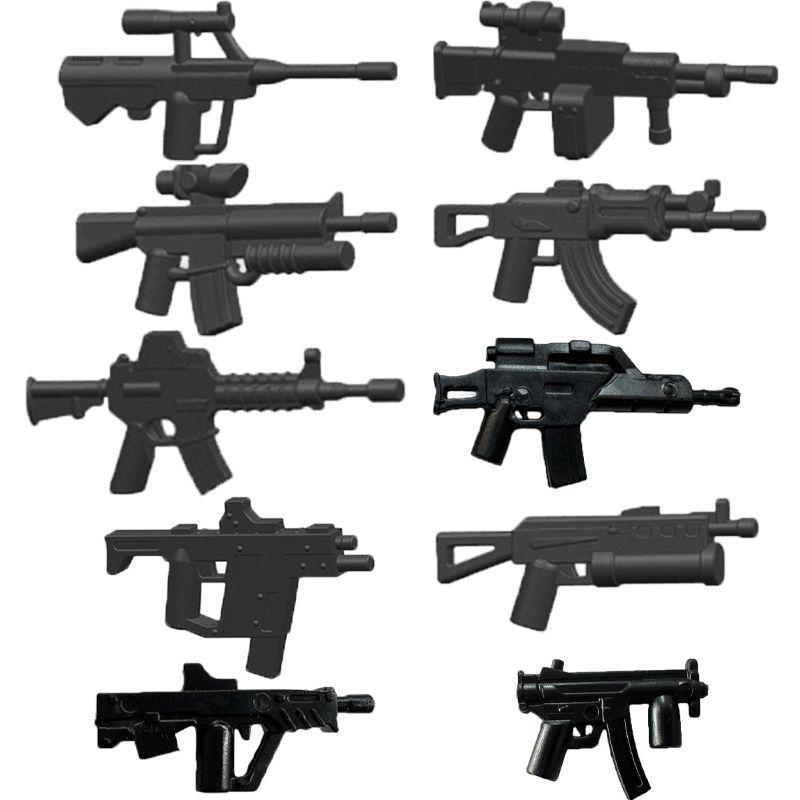 Military WWII Weapons Building Blocks Soldier Figure Toy Gatling M2 Heavy Machine Gun NSV M19 Box Rifle Bullet Chain Mortar K045