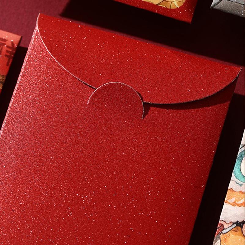 6Pcs 2026 Horse Year Red Envelopes Chinese Style Blessing Lucky Money Envelopes Traditional Cartoon Red Packets