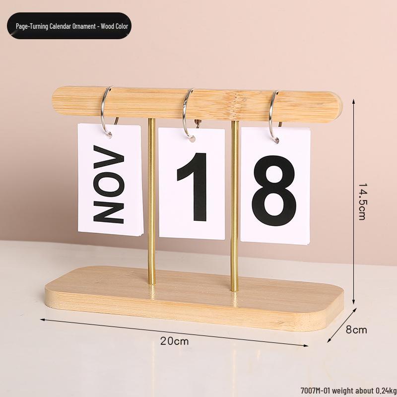 2025 Trä Väggkalender: Kreativ bordsdukning & Fotodatumkort för förskolan