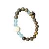 Natural Green Sandalwood Lotus Bracelet: Unisex Design with Wénwán Prayer Beads