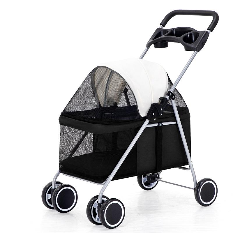 Kitty Teddy Portable Pet Stroller: Lightweight, Folding, Car-Mounted for Small Pets
