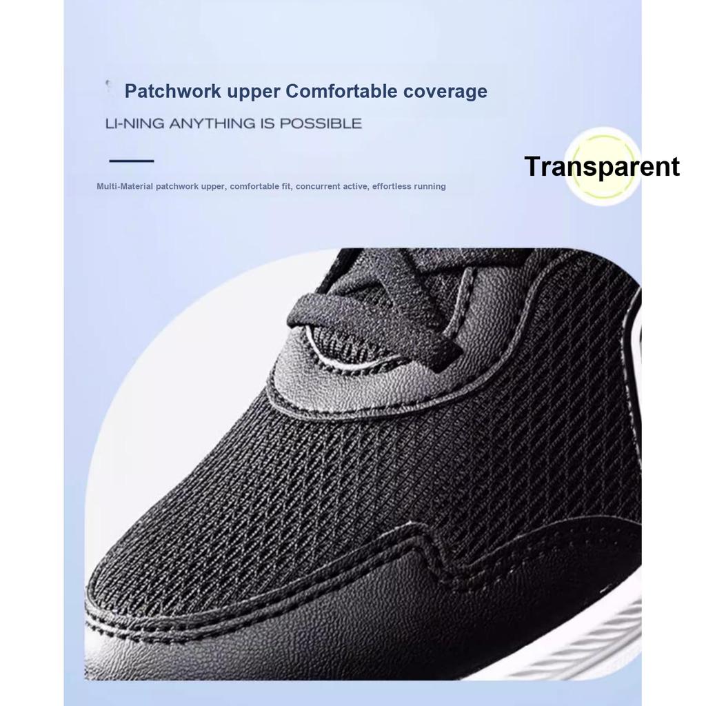 Li Ning Kids Synthetic Leather Comfortable Versatile Physical Test Shock Absorption Rebound Low Top Running Shoes Unisex Running Shoes Black YKFU112-1