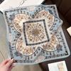 Korean version of the new green silk cotton silk scarf shirt decoration small scarf high sense small fragrance fashion versatile scarf