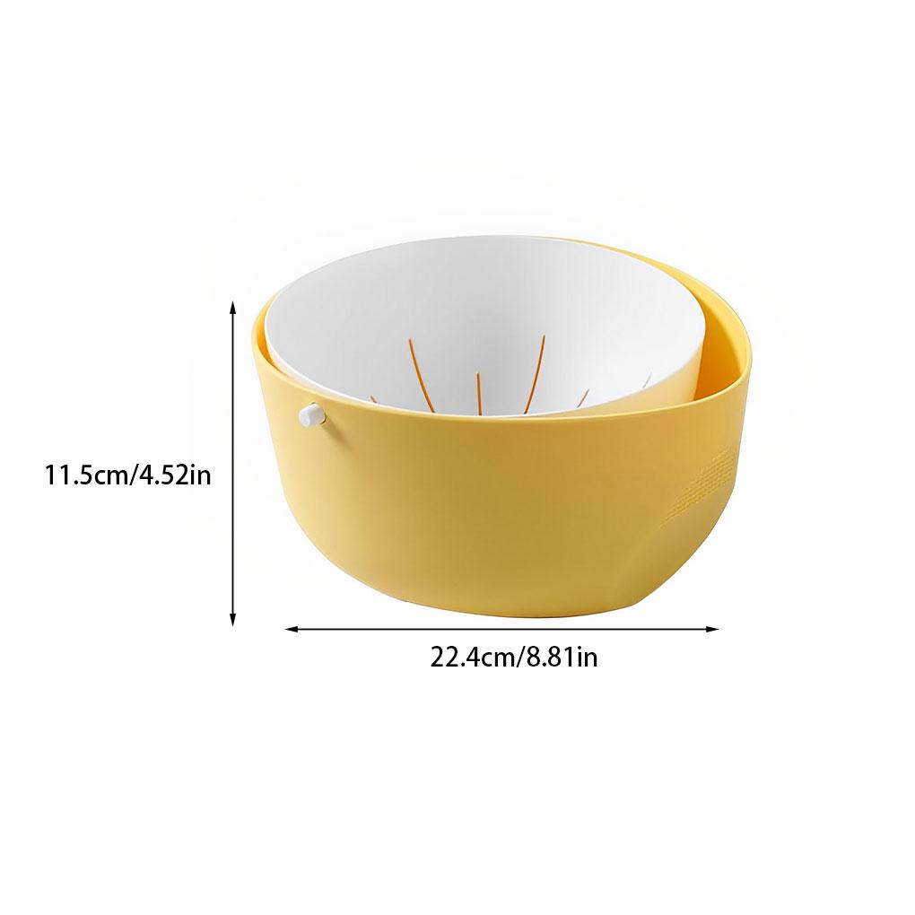 Kitchen Double Layer Drain Basket Rotatable Rice Washing Storage Fruits Sink Cleaning Colander Filter Drainer Gadgets