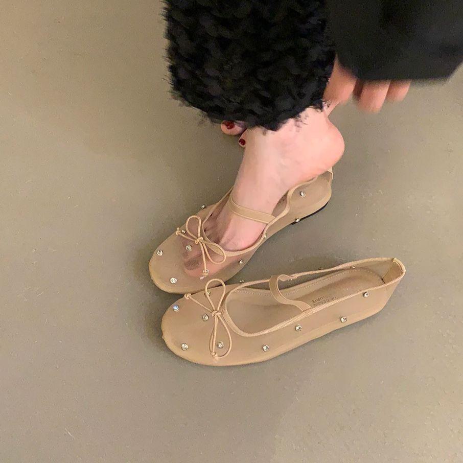 Fashion Bailamos New Brand Women Flat Shoes Fashion Mesh Ladies Elegant Mary Jane Shoes Soft Sole Outdoor Dress Ballerinas