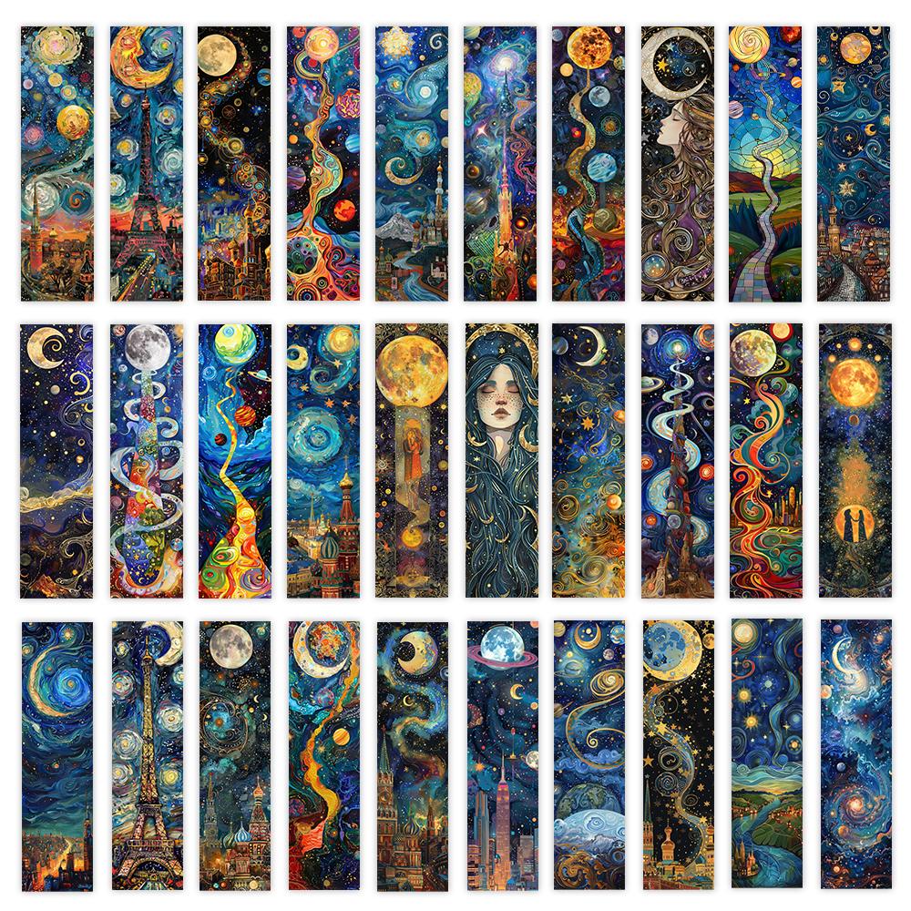 32pcs, Abstract Dream Bookmarks, Back To School Season, Christmas, Halloween, Suitable for Teachers, Readers, and Birthday Gifts