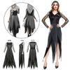 Womens Dark Vampire Costume With Polyester Material And Lace Accents For Cosplay And Events