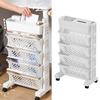 Movable Bookshelf Large Capacity Rotatable Removable Plastic Practical Rolling Organization Shelf