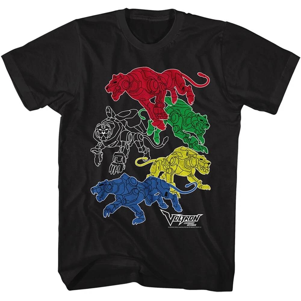 Voltron Cartoon Defender Of The Universe Colored Lions Men s T Shirt S