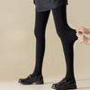 Women's Black High Waist Bare Leg Effect Pantyhose Autumn Winter Fleece Lined Thickened Tummy Control Shiny Outer Wear Leggings