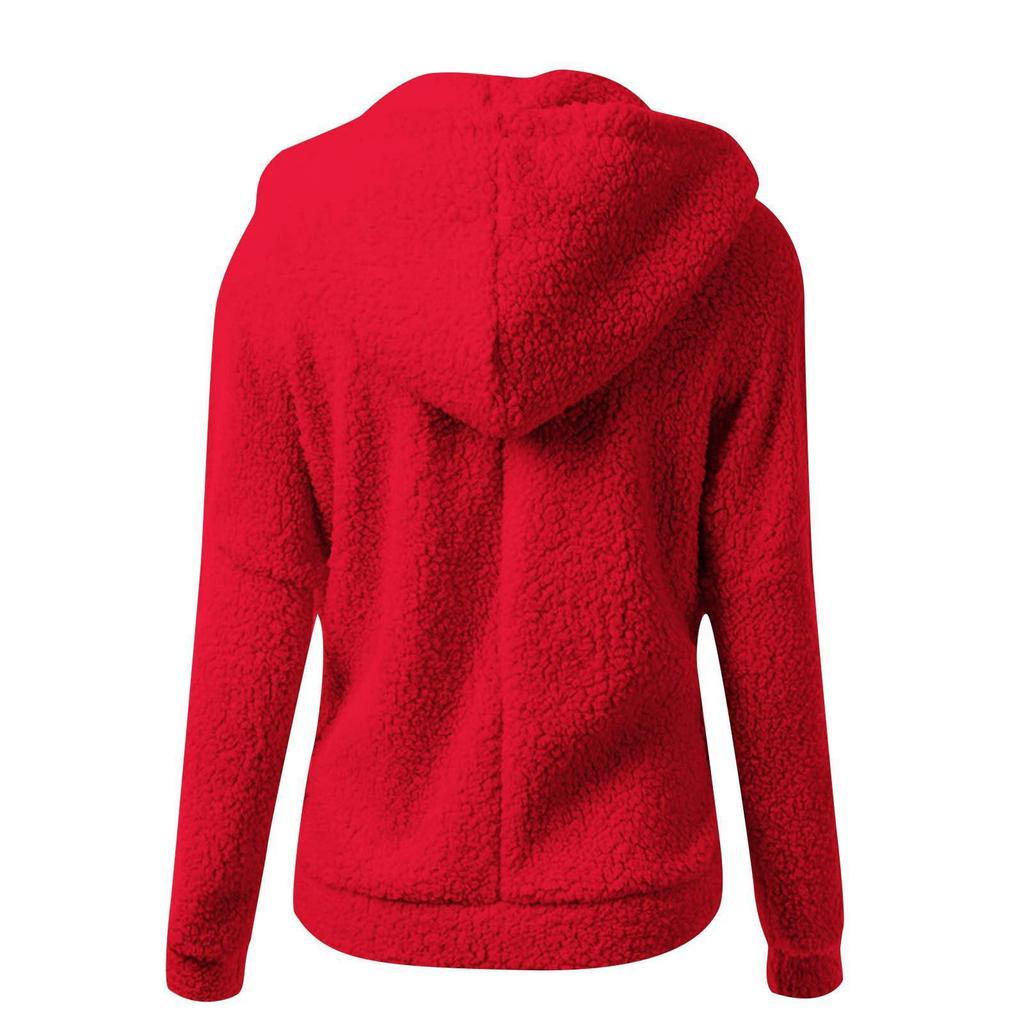 2025 Damen Herbst/Winter Kapuzen-Plüsch-Sweatshirt mit Reißverschluss