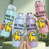1 Peça Save Spaceship Game Personagem da Tripulação 750ml Garrafa de Água de Plástico Colorida Tampa com Bico Articulado à Prova de Vazamento Para Esportes Escritório Uso Doméstico