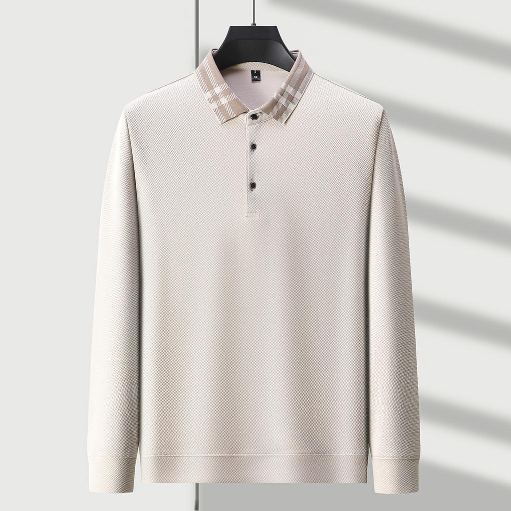 Light Luxury Brand Polo Shirt Long Sleeved Spring And Autumn New Style Comfortable And Breathable Casual Striped Lapel T-Shirt