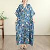 Kurzarm Plus Size Baumwolle Vintage Blumenmuster Neu in Kleidern für Damen lässig locker Maxi langes Sommerkleid