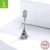 S925 Sterling Silver Hollow Tower Pendant, Retro Romantic Building Bracelet Beaded Bsc154