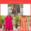 Sommerkleid für Mädchen mit V-Ausschnitt und Falten aus Baumwoll-Leinen-Stoff für Freizeitkleidung